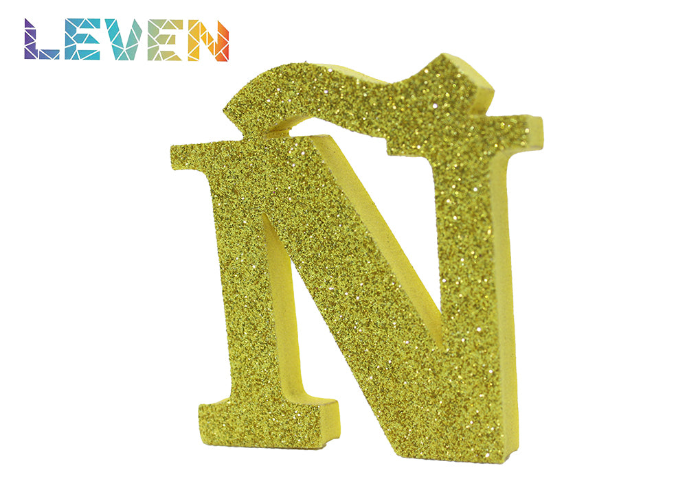 Letras decorativas 7.5cm Oro purpurina Ñ