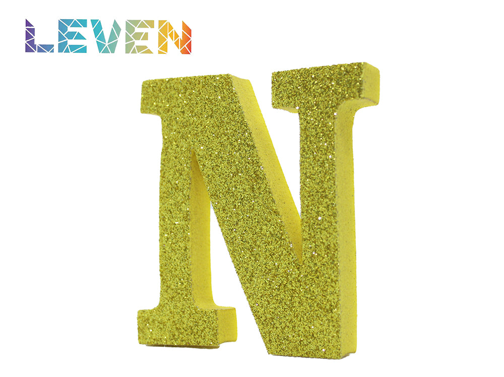 Letras decorativas 7.5cm Oro purpurina N