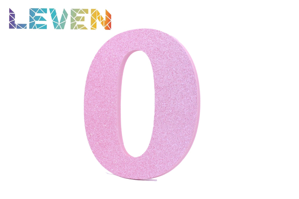 Letras decorativas 15-20cm Rosa purpurina O