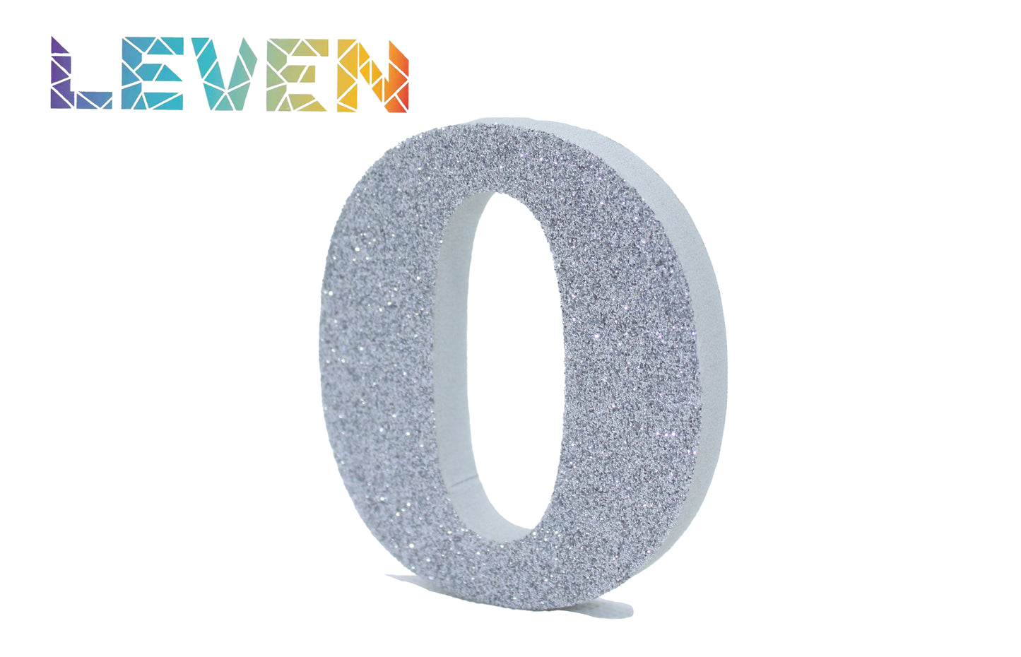 Letras decorativas 7.5cm Plata purpurina O