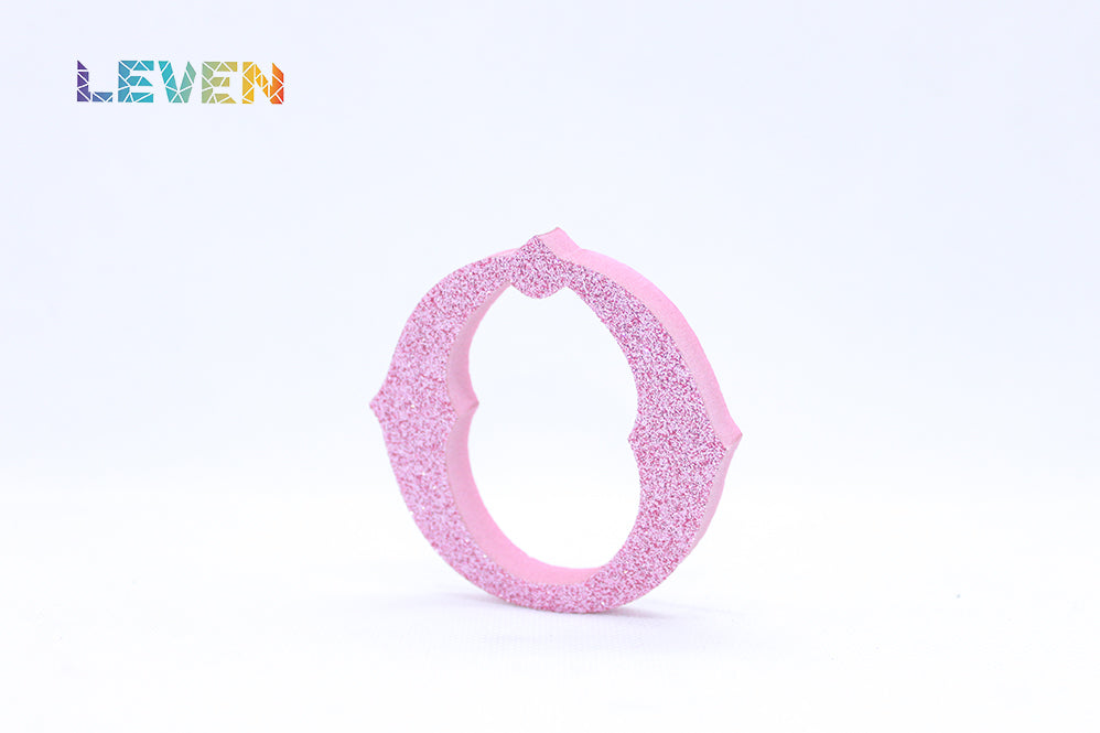 Letras decorativas 7cm Rosa purpurina O