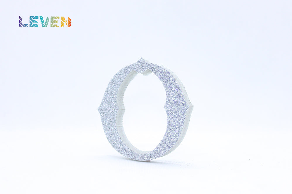 Letras decorativas 7cm Plata purpurina O
