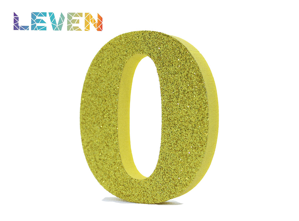Letras decorativas 7.5cm Oro purpurina O