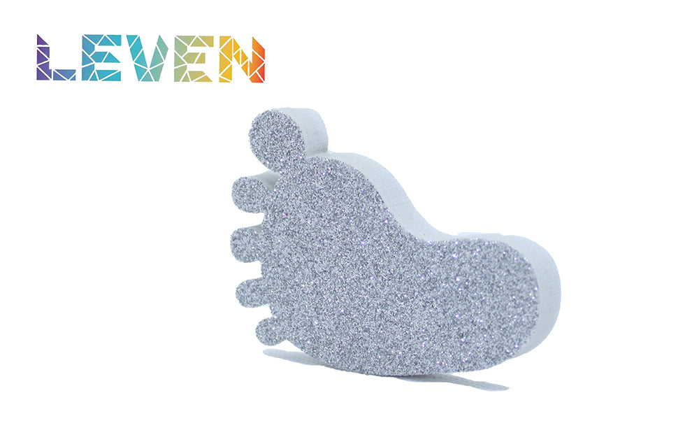 Letras decorativas 7.5cm Plata purpurina Pie
