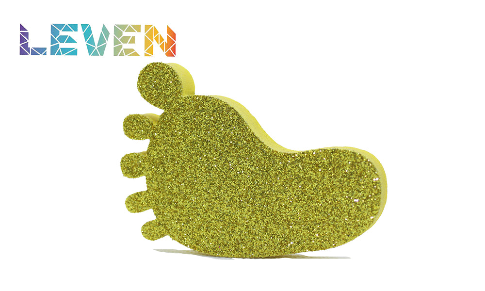 Letras decorativas 7.5cm Oro purpurina Pie