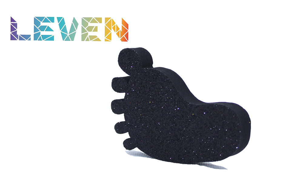 Letras decorativas 7.5cm Negro purpurina Pie