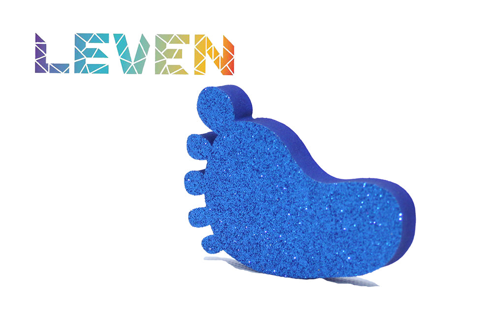 Letras decorativas 7.5cm Azul purpurina Pie
