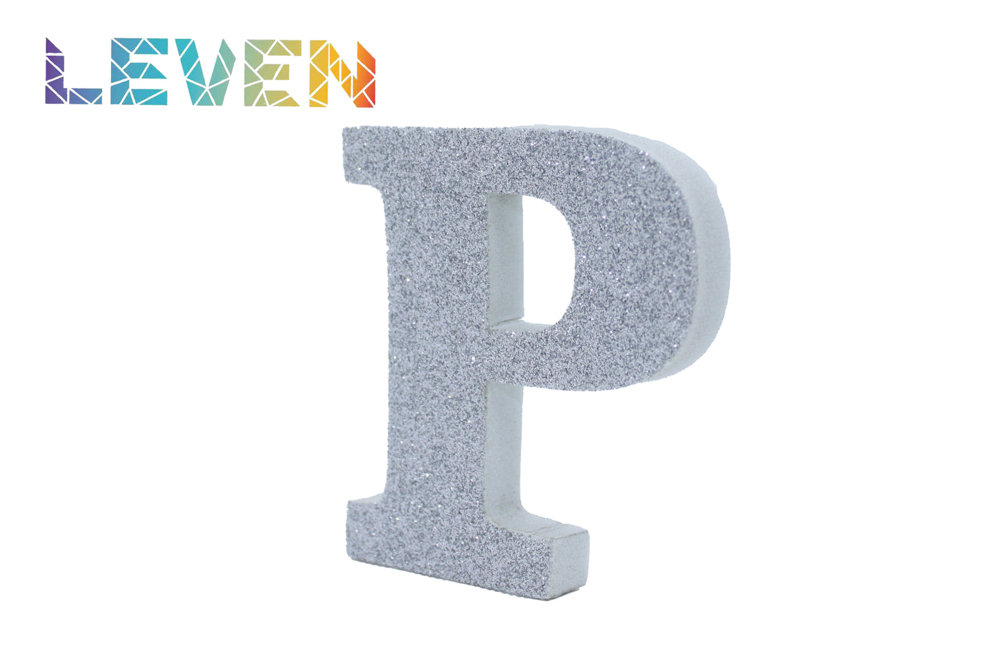 Letras decorativas 7.5cm Plata purpurina P