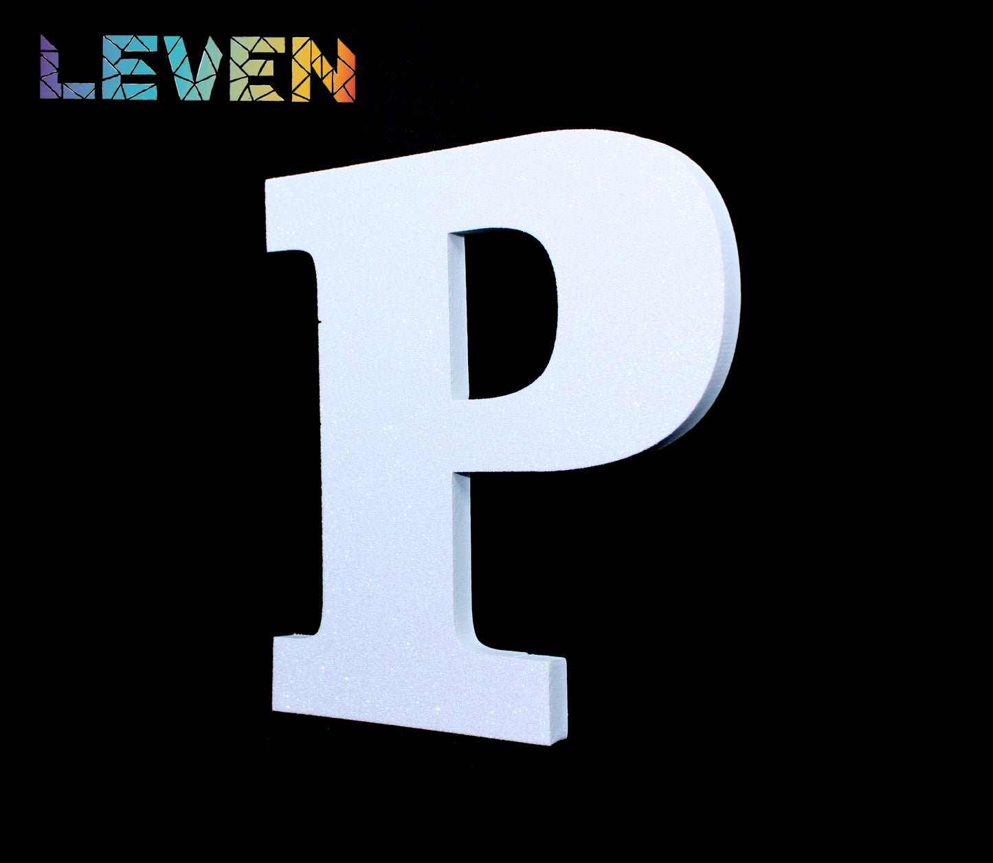 Letras decorativas 7.5cm Blanco purpurina P