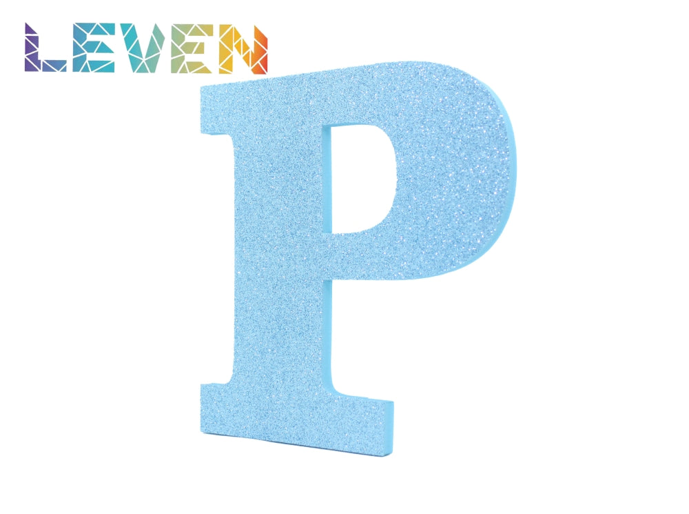 Letras decorativas 15-20cm Celeste purpurina P
