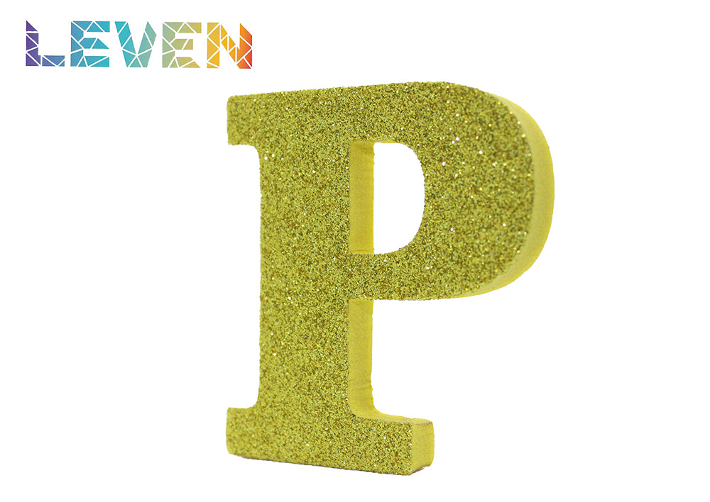 Letras decorativas 7.5cm Oro purpurina P