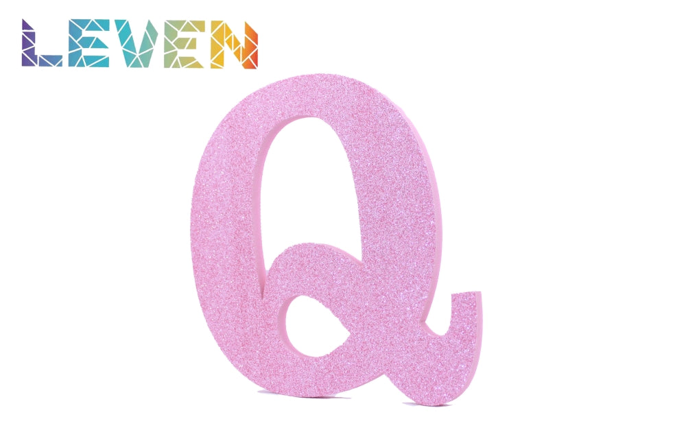Letras decorativas 15-20cm Rosa purpurina Q