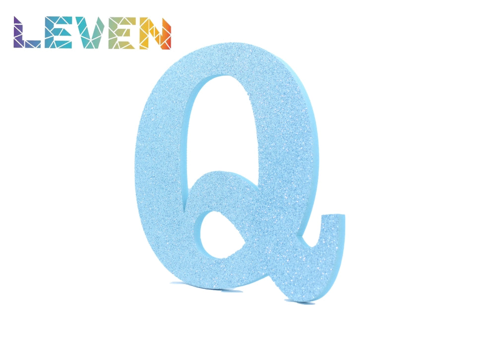 Letras decorativas 15-20cm Celeste purpurina Q