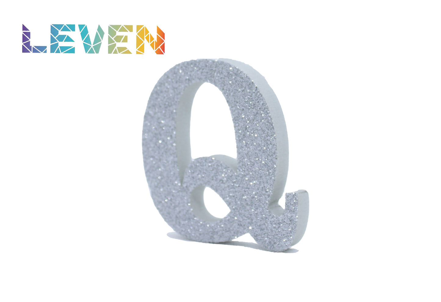 Letras decorativas 7.5cm Plata purpurina Q