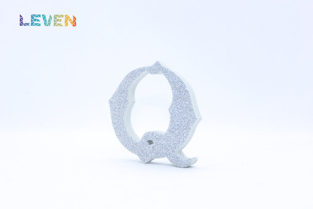 Letras decorativas 7cm Plata purpurina Q