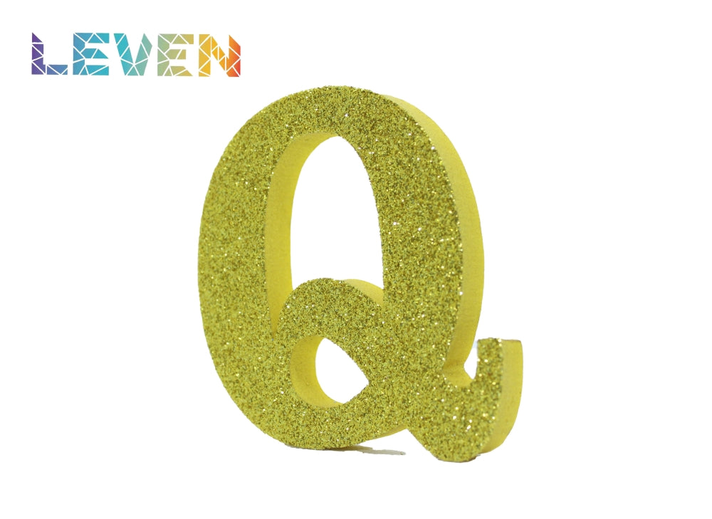 Letras decorativas 7.5cm Oro purpurina Q