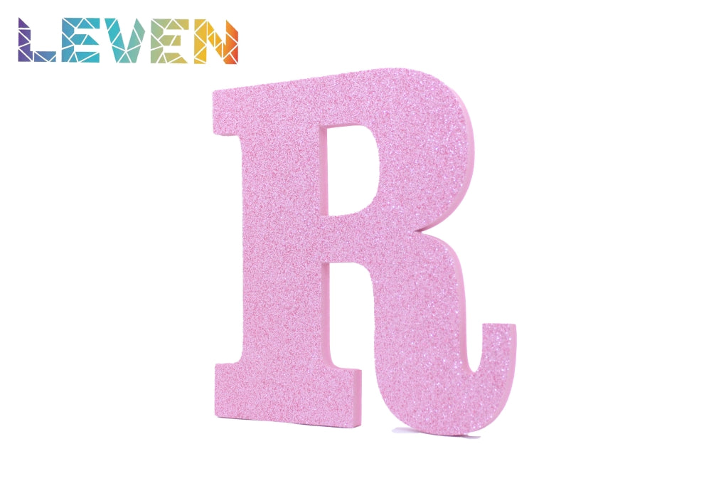 Letras decorativas 15-20cm Rosa purpurina R