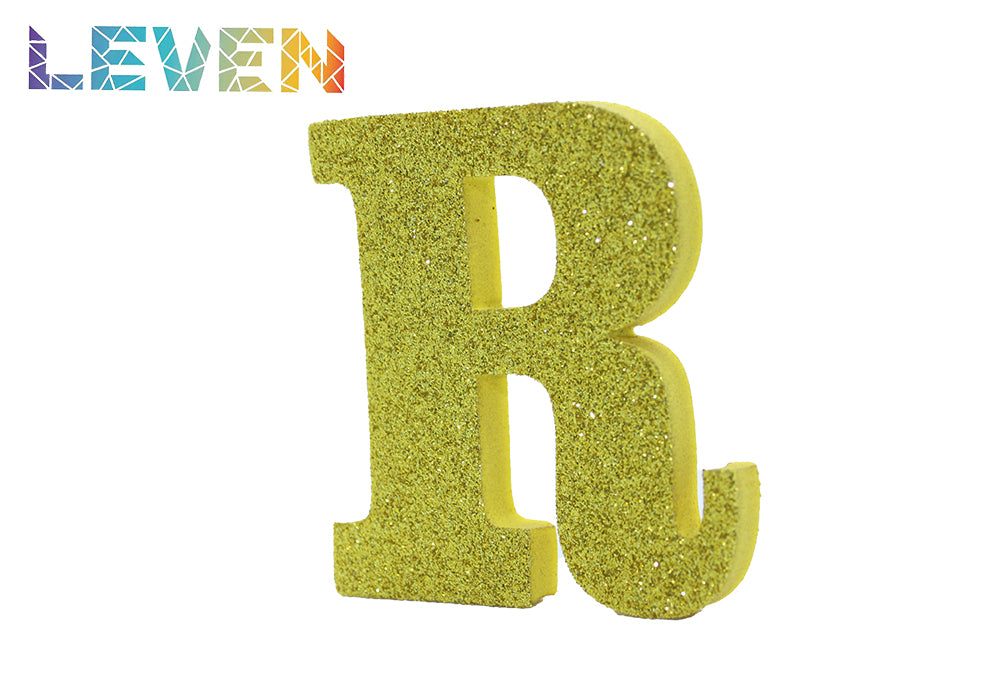 Letras decorativas 7.5cm Oro purpurina R