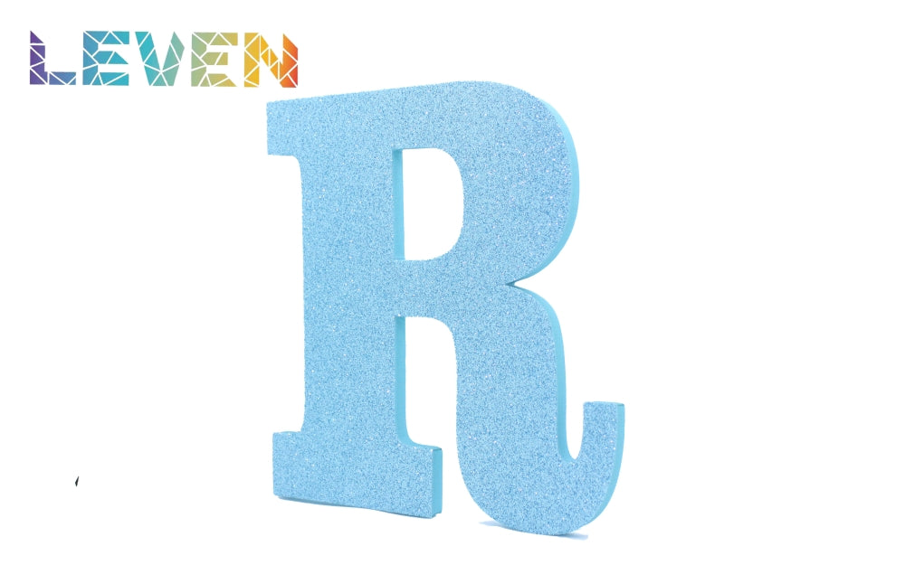 Letras decorativas 15-20cm Celeste purpurina R