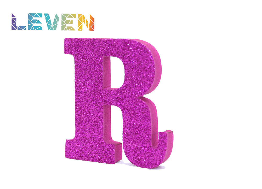Letras decorativas 7.5cm Fucsia purpurina R