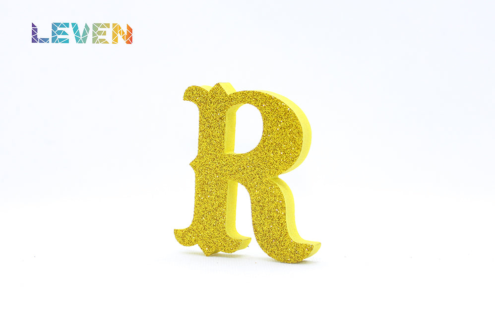 Letras decorativas 7cm Oro purpurina R