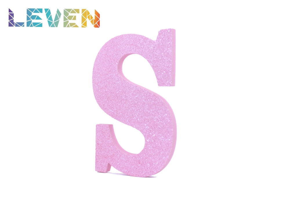 Letras decorativas 15-20cm Rosa purpurina S