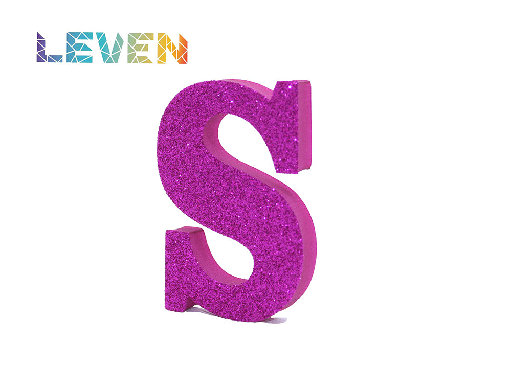 Letras decorativas 7.5cm Fucsia purpurina S