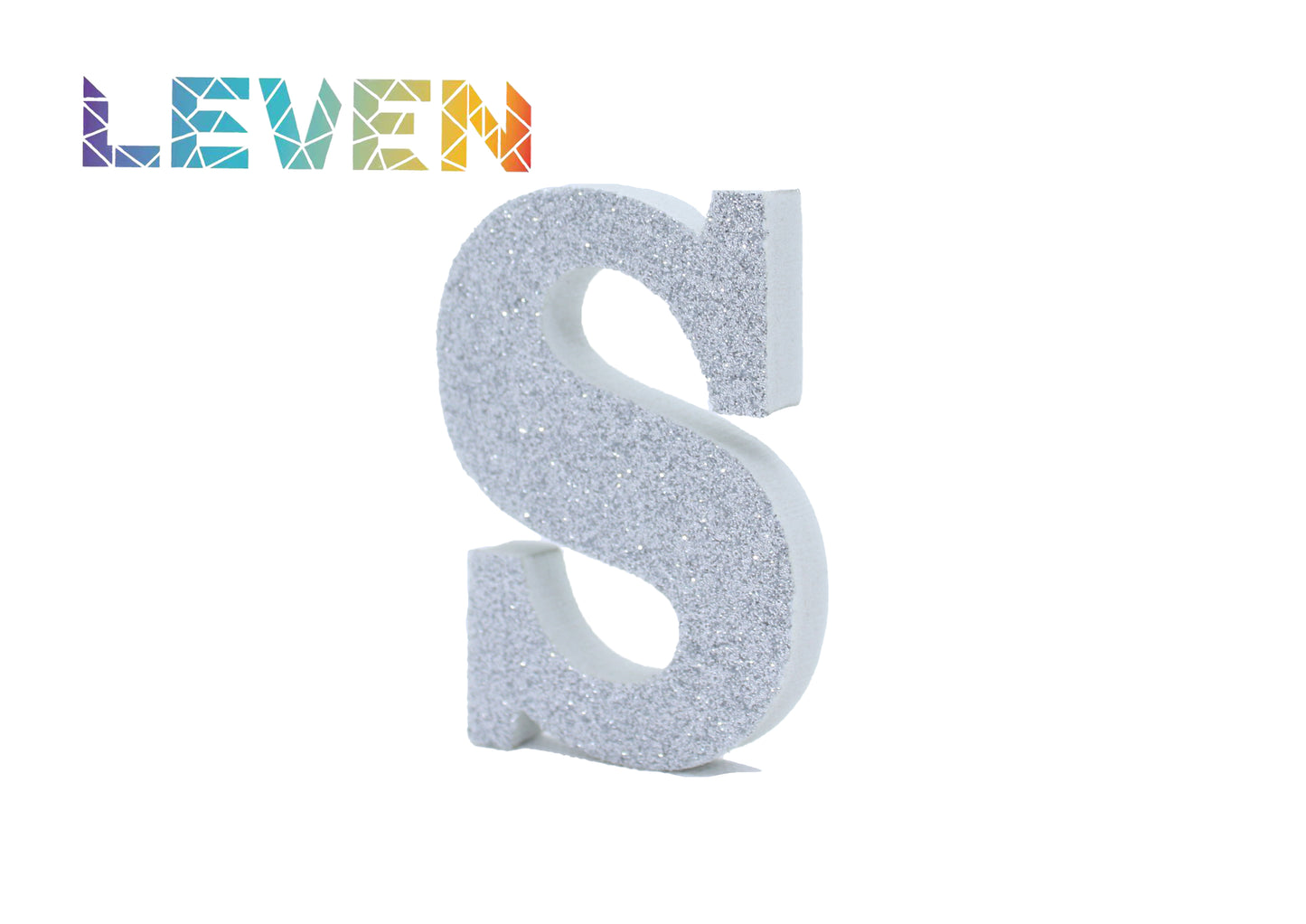 Letras decorativas 7.5cm Plata purpurina S