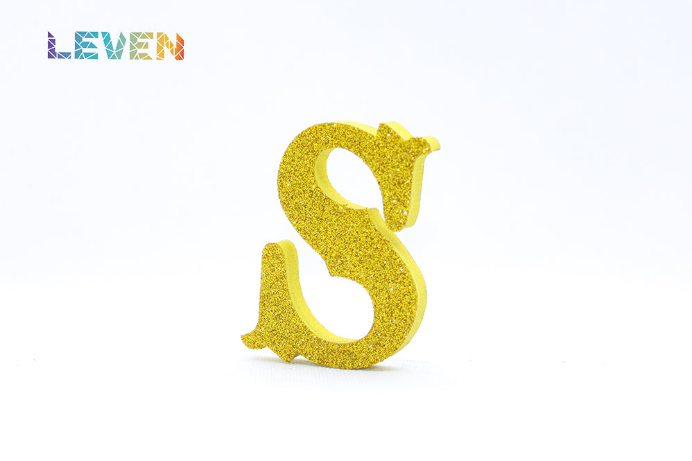 Letras decorativas 7cm Oro purpurina S