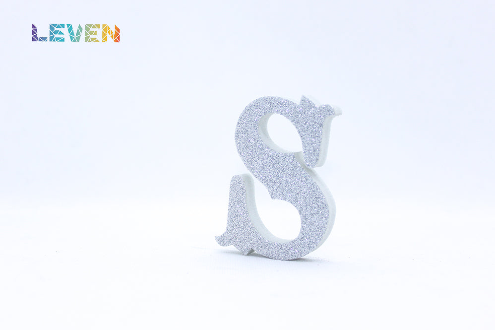 Letras decorativas 7cm Plata purpurina S