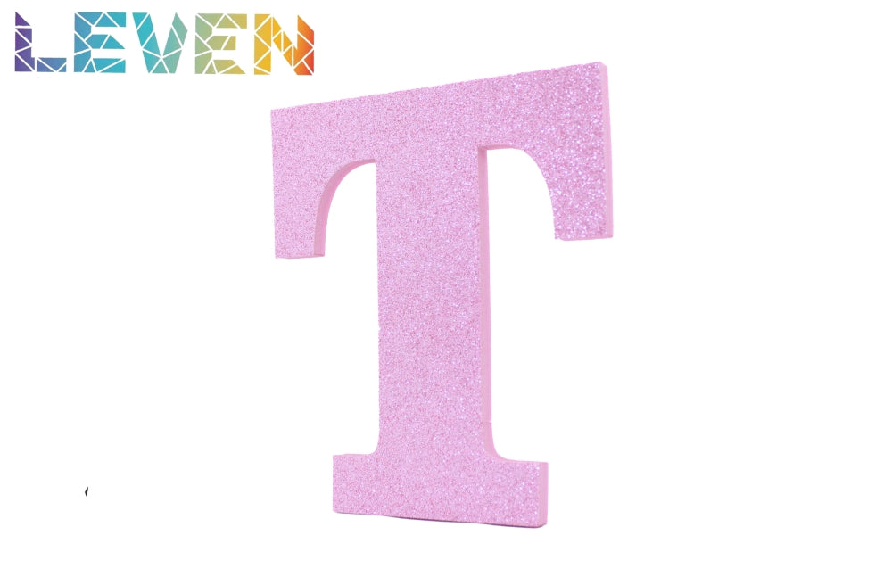 Letras decorativas 15-20cm Rosa purpurina T