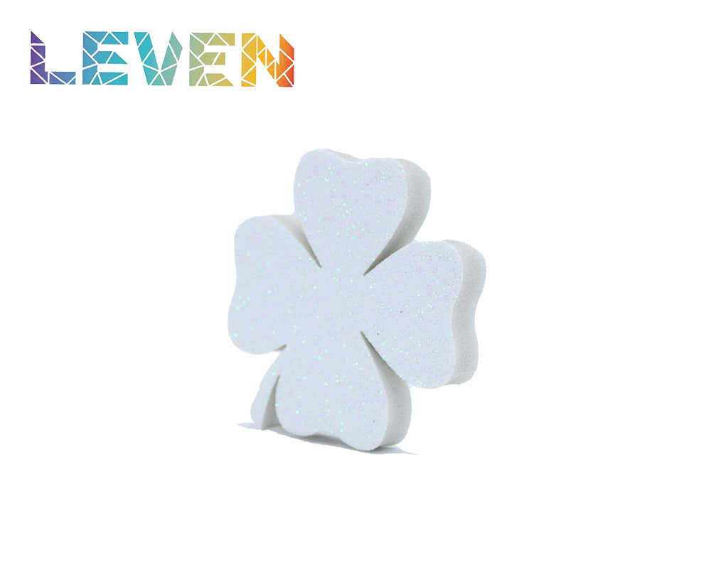 Letras decorativas 7.5cm Blanco purpurina Trebol