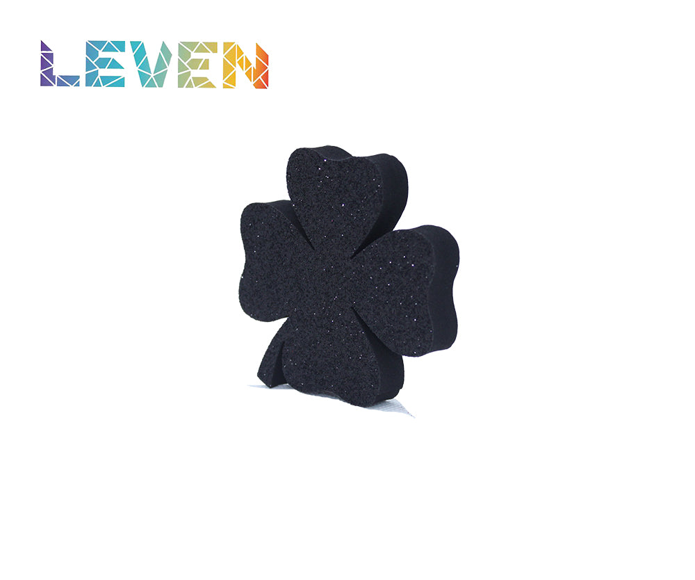 Letras decorativas 7.5cm Negro purpurina Trebol
