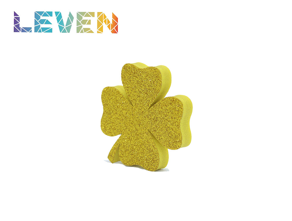 Letras decorativas 7.5cm Oro purpurina Trebol