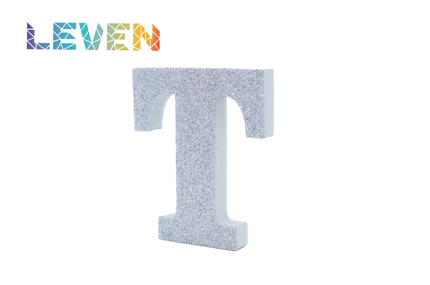 Letras decorativas 7.5cm Plata purpurina T