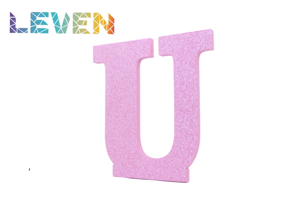 Letras decorativas 15-20cm Rosa purpurina U