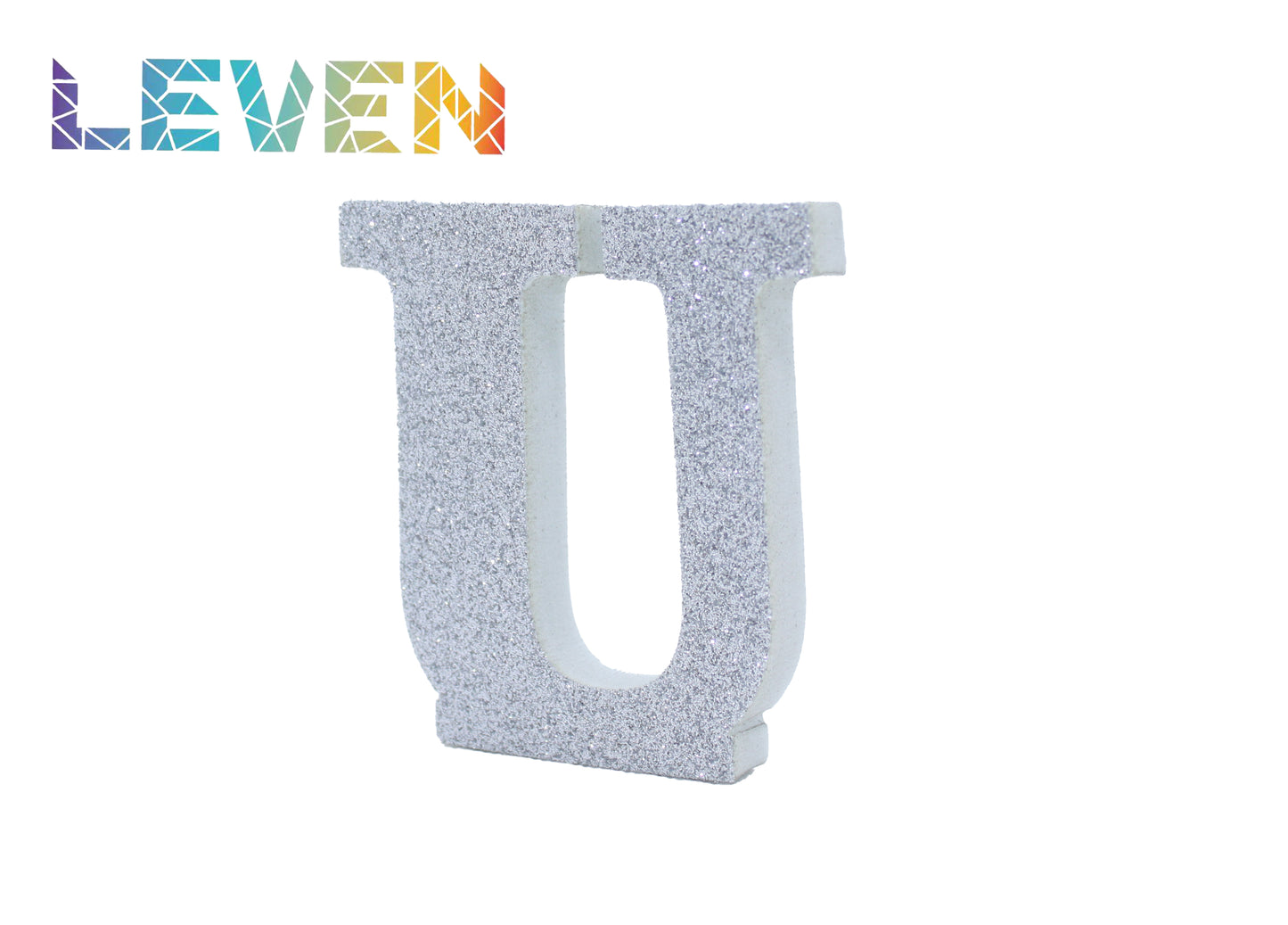 Letras decorativas 7.5cm Plata purpurina U