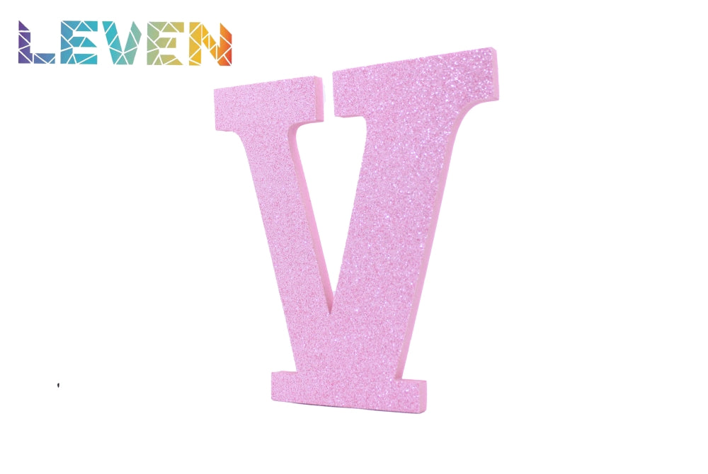 Letras decorativas 15-20cm Rosa purpurina V
