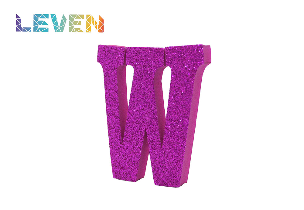 Letras decorativas 7.5cm Fucsia purpurina W