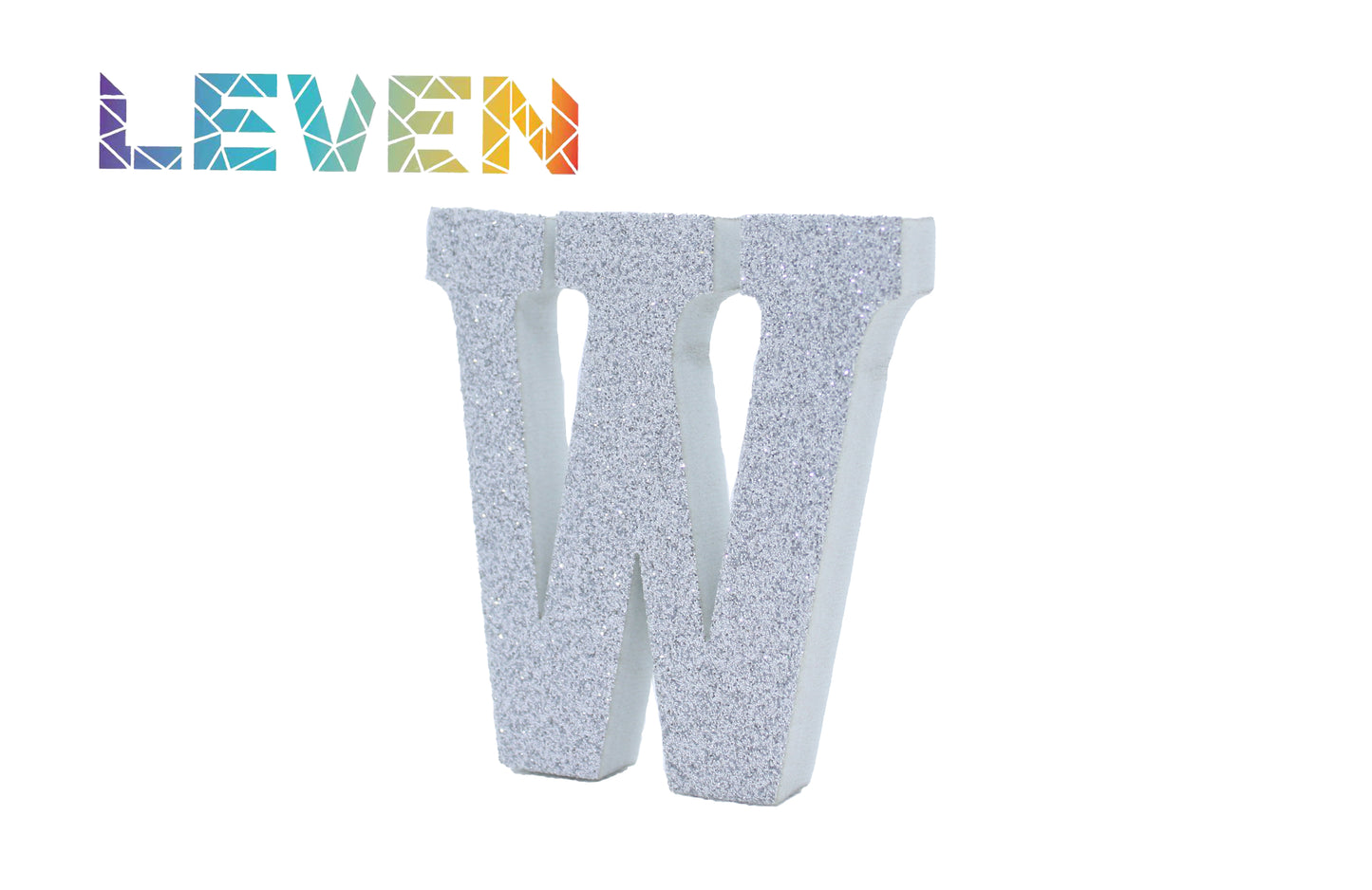 Letras decorativas 7.5cm Plata purpurina W