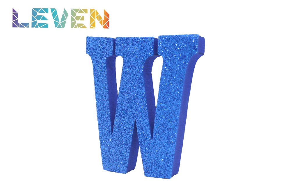Letras decorativas 7.5cm Azul purpurina W