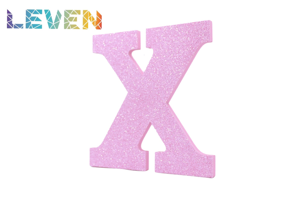 Letras decorativas 15-20cm Rosa purpurina X