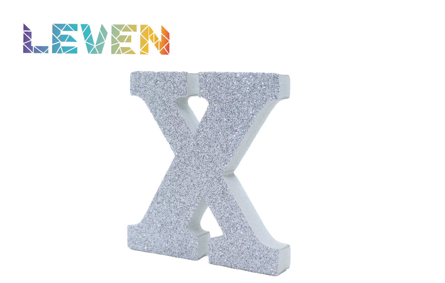 Letras decorativas 7.5cm Plata purpurina X