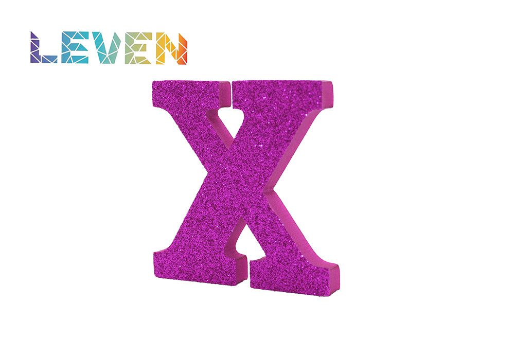 Letras decorativas 7.5cm Fucsia purpurina X