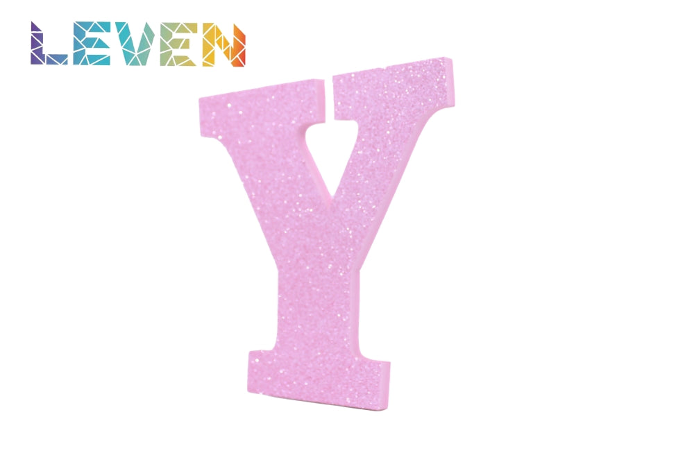 Letras decorativas 15-20cm Rosa purpurina Y