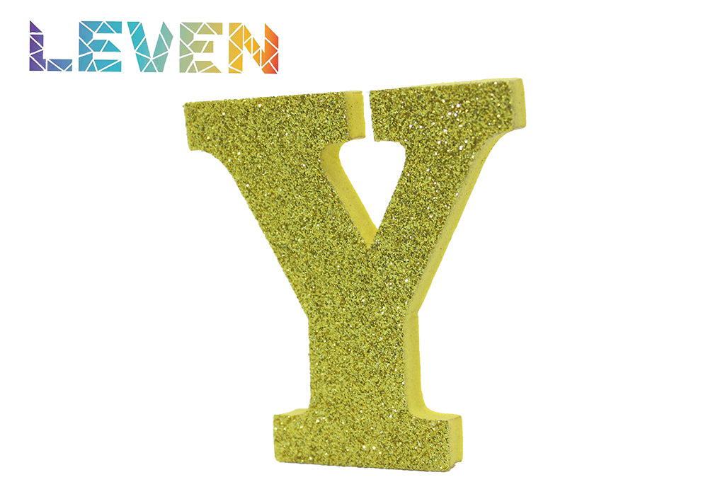 Letras decorativas 7.5cm Oro purpurina Y