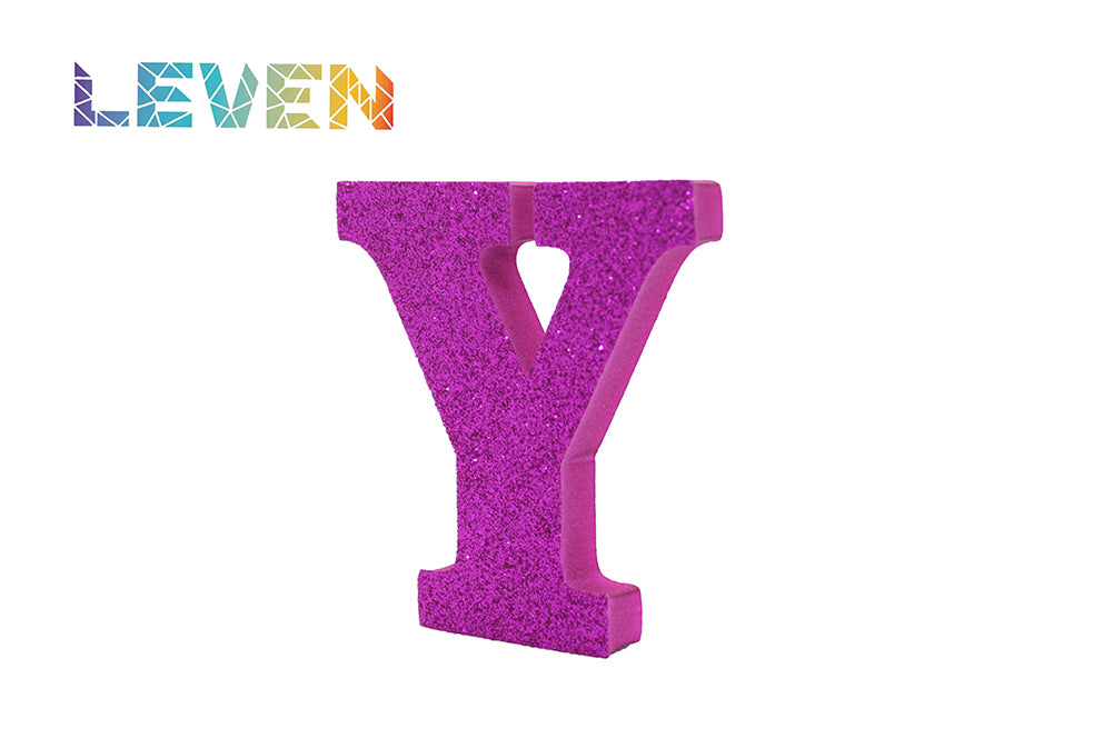 Letras decorativas 7.5cm Fucsia purpurina Y