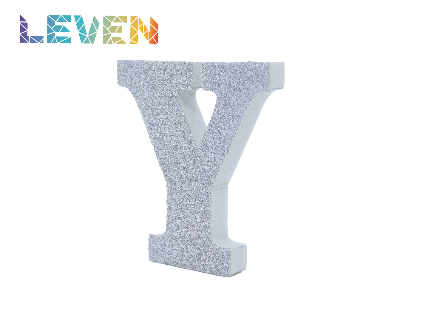 Letras decorativas 7.5cm Plata purpurina Y