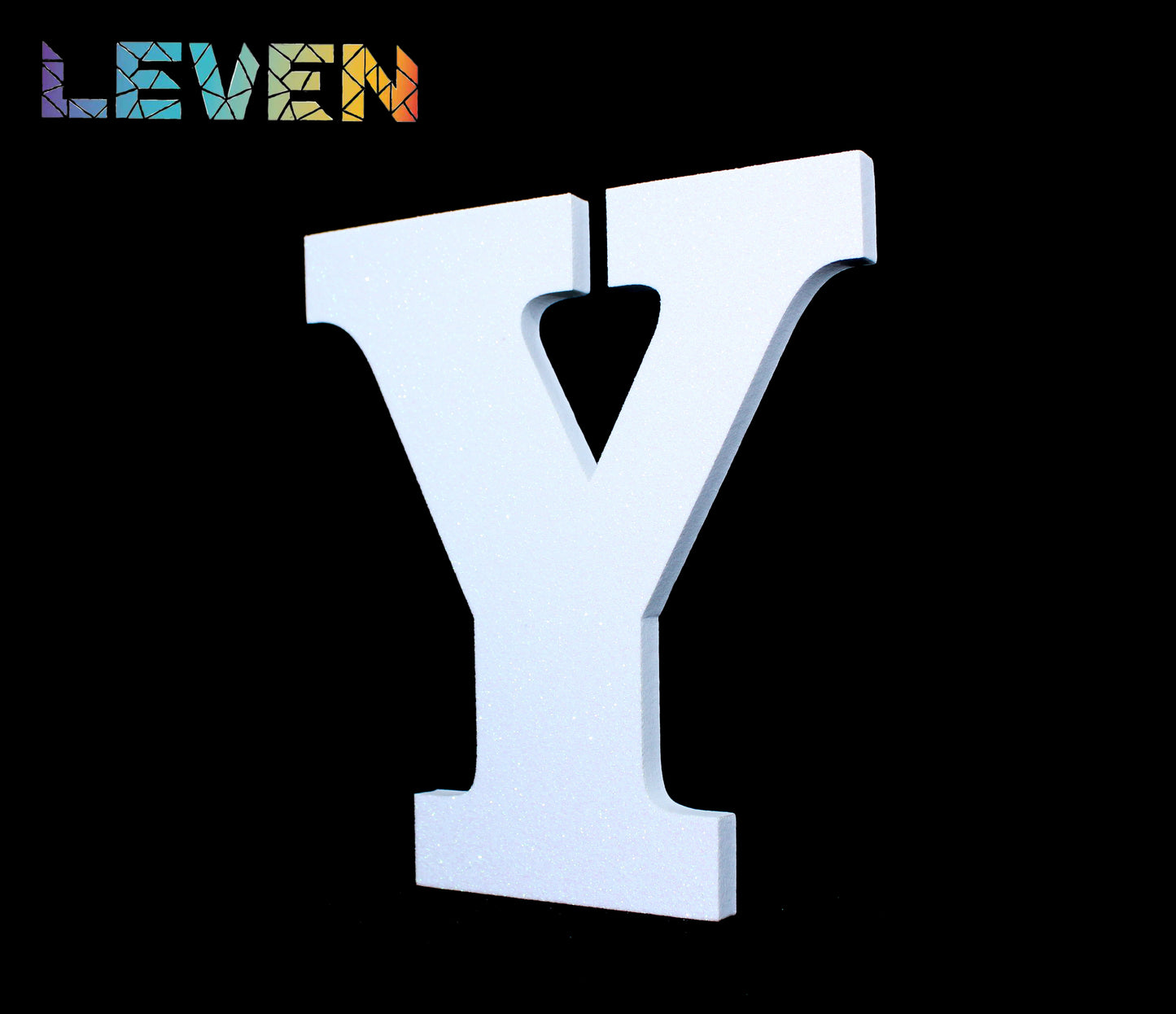 Letras decorativas 7.5cm Blanco purpurina Y