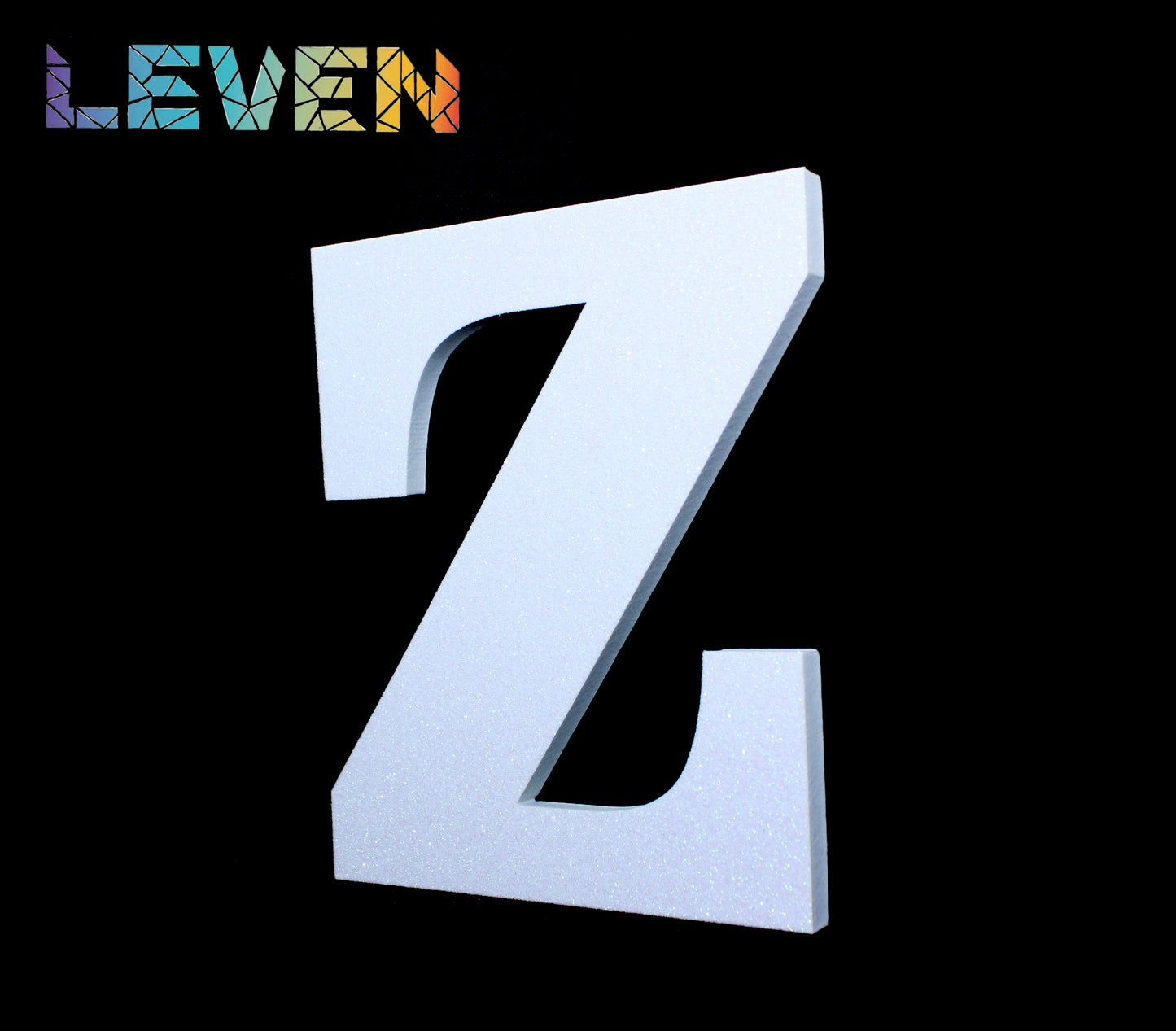 Letras decorativas 7.5cm Blanco purpurina Z